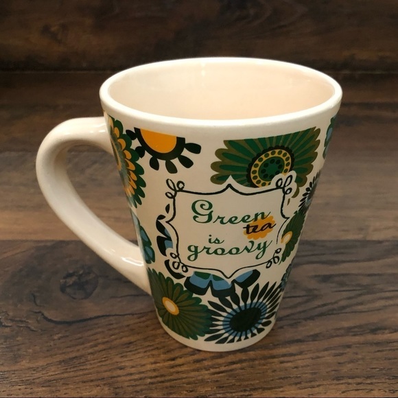 "Green Tea is Groovy" Retro Hippie Boho Look‎ Mug - Picture 2 of 10